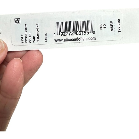 NWT Champagne Gold ALICE + OLIVIA Holiday Party Dress 12 NWT $275 Party Cocktail - Picture 7 of 10